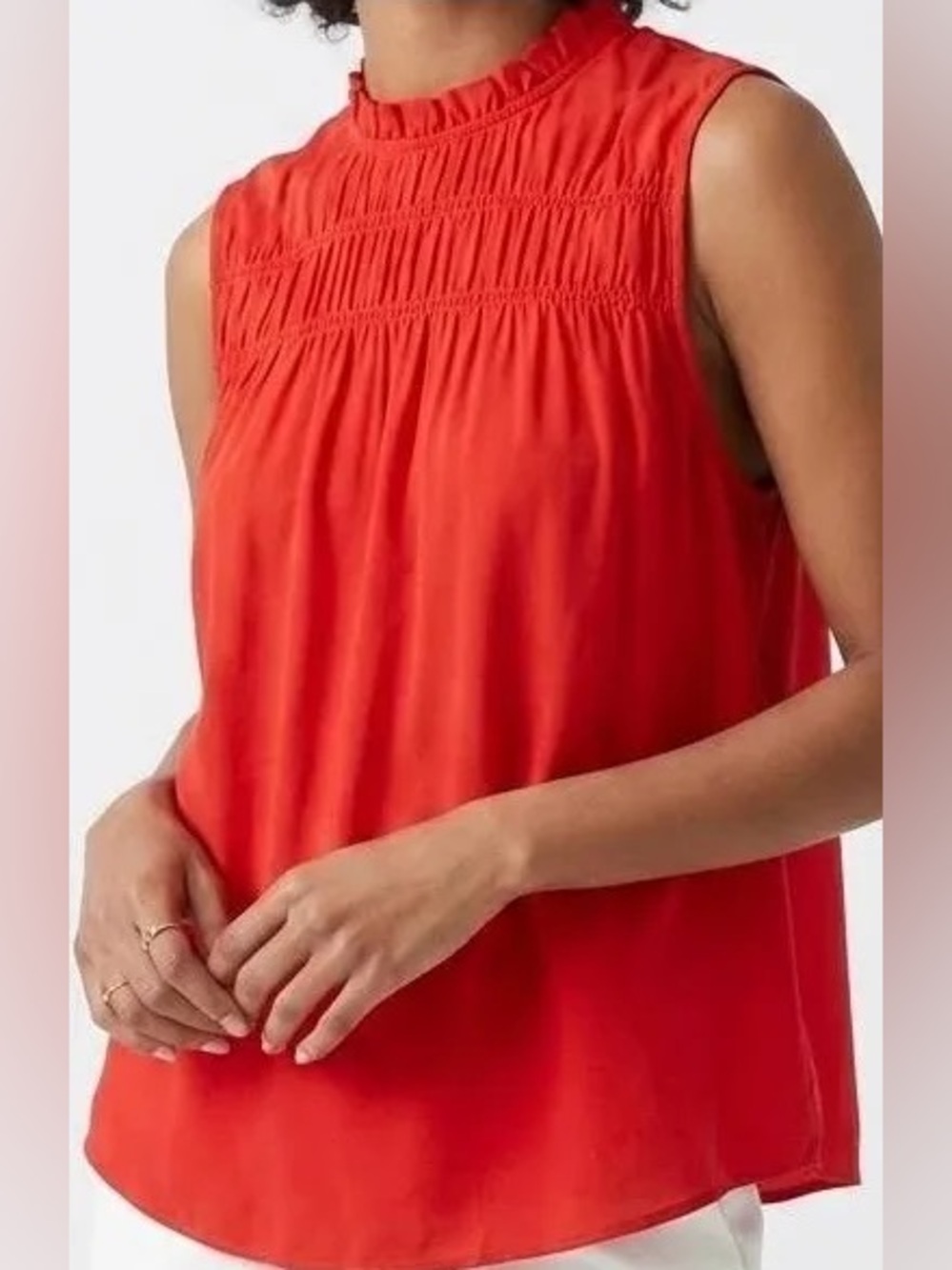 Joie Smocked high neck blouse
